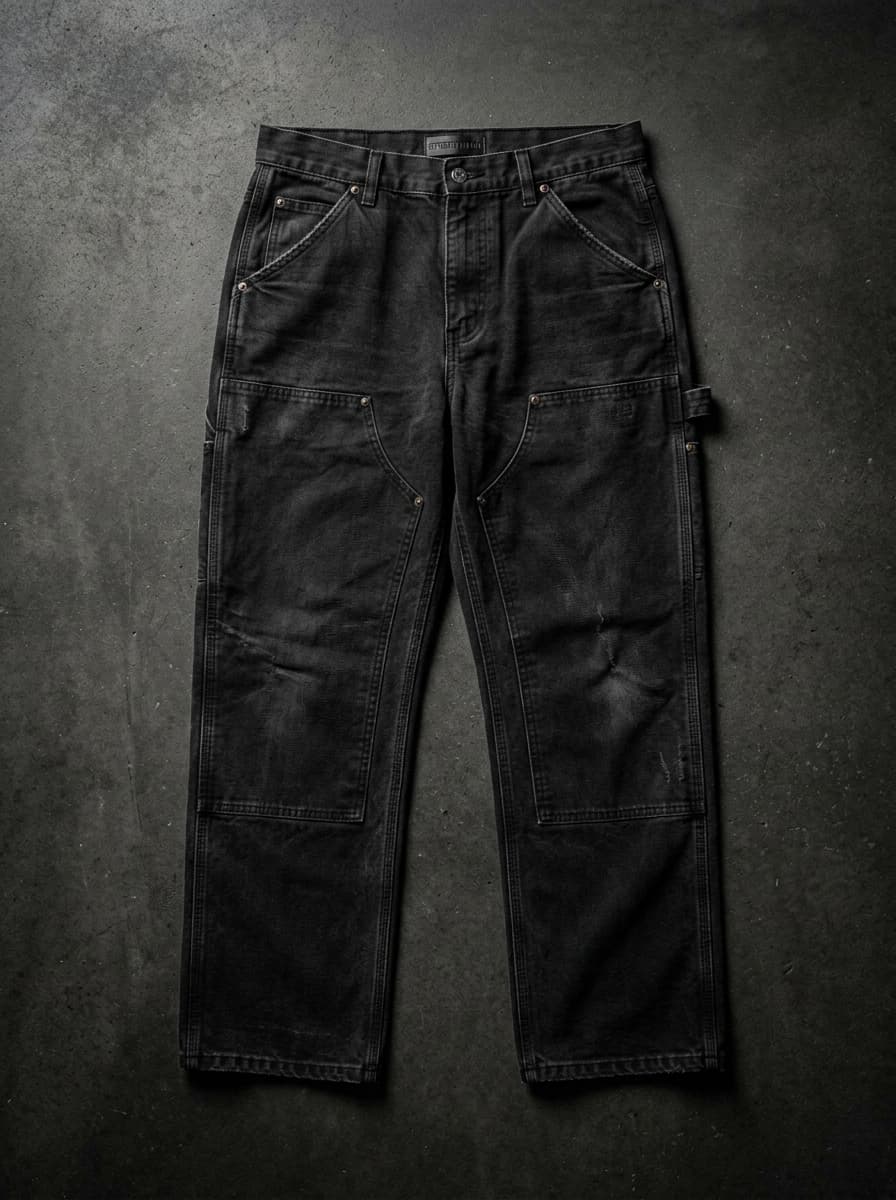 Raw Edge Baggy Denim Trousers alternate view